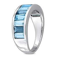 Julianna B 10K White Gold Sky, Swiss & London Blue Topaz Ring