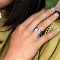 Julianna B 10K White Gold Sky, Swiss & London Blue Topaz Ring