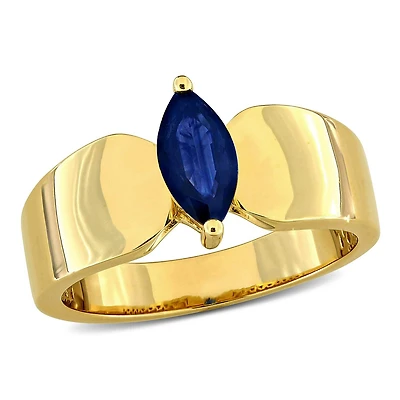Julianna B 10K Yellow Gold Blue Sapphire Solitaire Ring