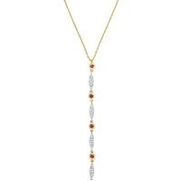 Julianna B 10K Yellow Gold Ruby & Diamond Lariat Necklace 16.5"