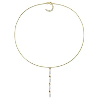 Julianna B 10K Yellow Gold Ruby & Diamond Lariat Necklace 16.5"