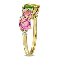 Julianna B 14K Yellow Gold Multi-Gemstone Semi Eternity Band