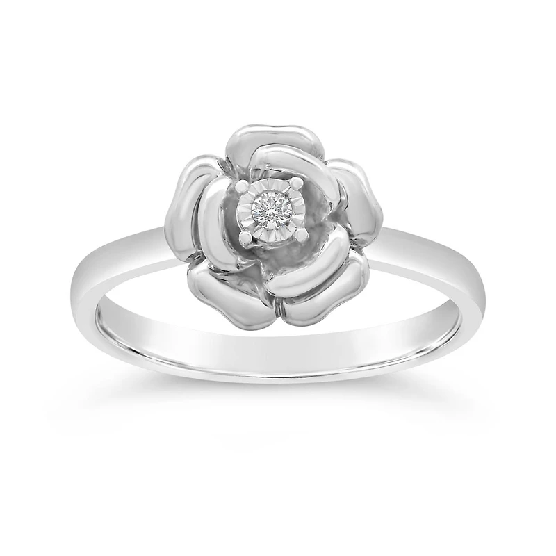 New Brilliance Lab Grown Diamond Flower Ring in Sterling Silver