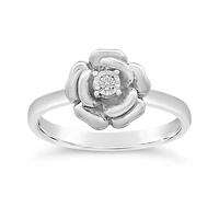 New Brilliance Lab Grown Diamond Flower Ring in Sterling Silver