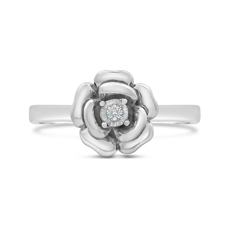 New Brilliance Lab Grown Diamond Flower Ring in Sterling Silver