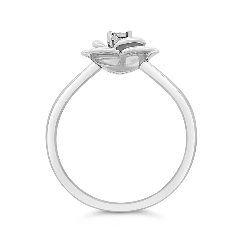 New Brilliance Lab Grown Diamond Flower Ring in Sterling Silver