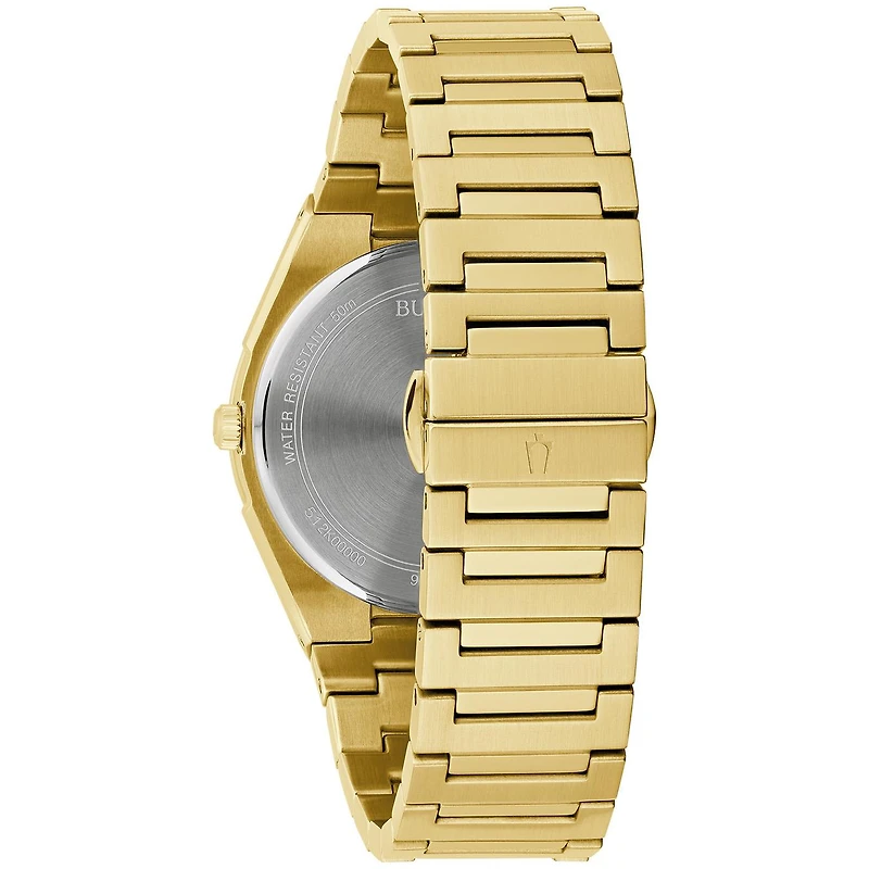 Bulova Classic Gold Stainless Steel Quartz Men's Watch Navy Face