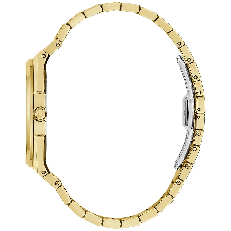 Bulova Classic Gold Stainless Steel Quartz Men's Watch Navy Face