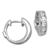 Elle Cubic Zirconia Huggie 14mm Earrings