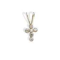 Children's 14K Yellow Gold 13" Cubic Zirconia Cross