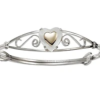 Children's Sterling Silver Mother of Pearl & 14K Heart Bangle