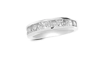 Infinity White Gold Channel Set 0.75CTW Diamond Anniversary Ring