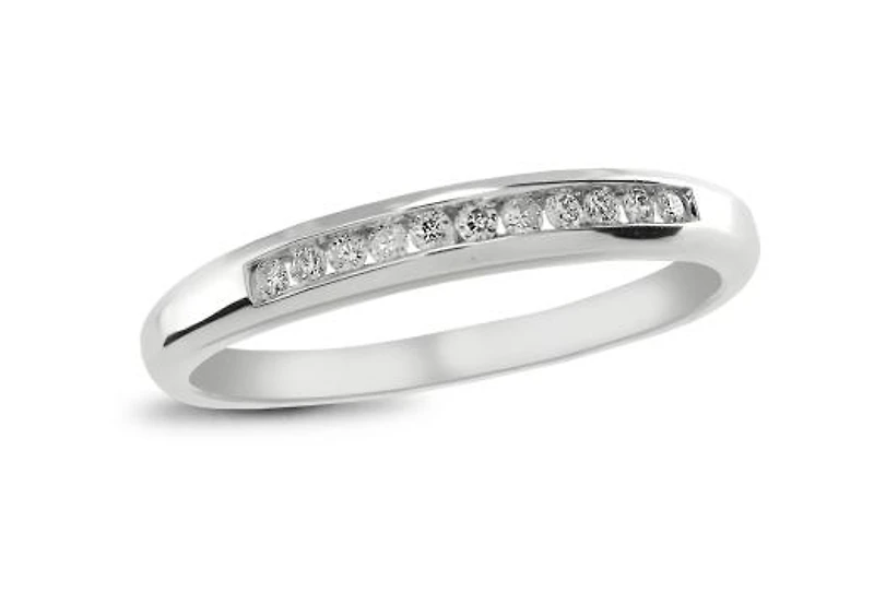 Infinity White Gold Channel Set 0.33CTW Diamond Anniversary Ring