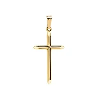 10K Yellow Gold Solid Tubular Cross