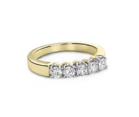 Windsor Five-Stone Yellow Gold 0.25CTW Diamond Anniversary Ring