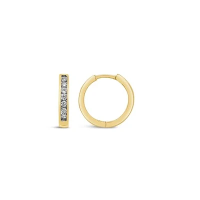 Gold 0.25CTW Diamond Huggies