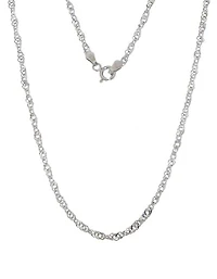 Sterling Silver 20" 2.1mm Singapore Chain