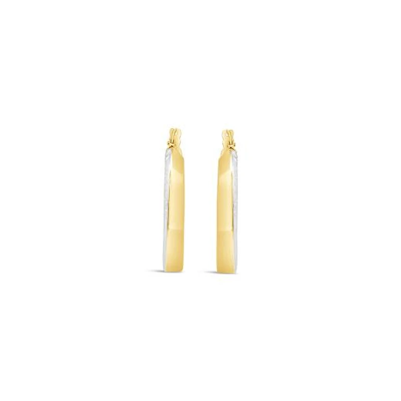 10K Two-Tone Hoop Earrings