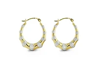 10K Two-Tone Gold Hoop Earrings