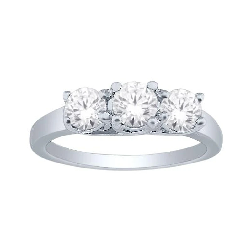 Tradition White Gold 1.00CTW Three-Stone Diamond Anniversary Ring