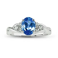 10K White Gold Tanzanite & White Sapphire Ring