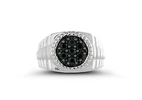 Sterling Silver Black Sapphire Men's Ring
