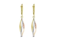 10K Tri-Colour Gold Drop Earrings