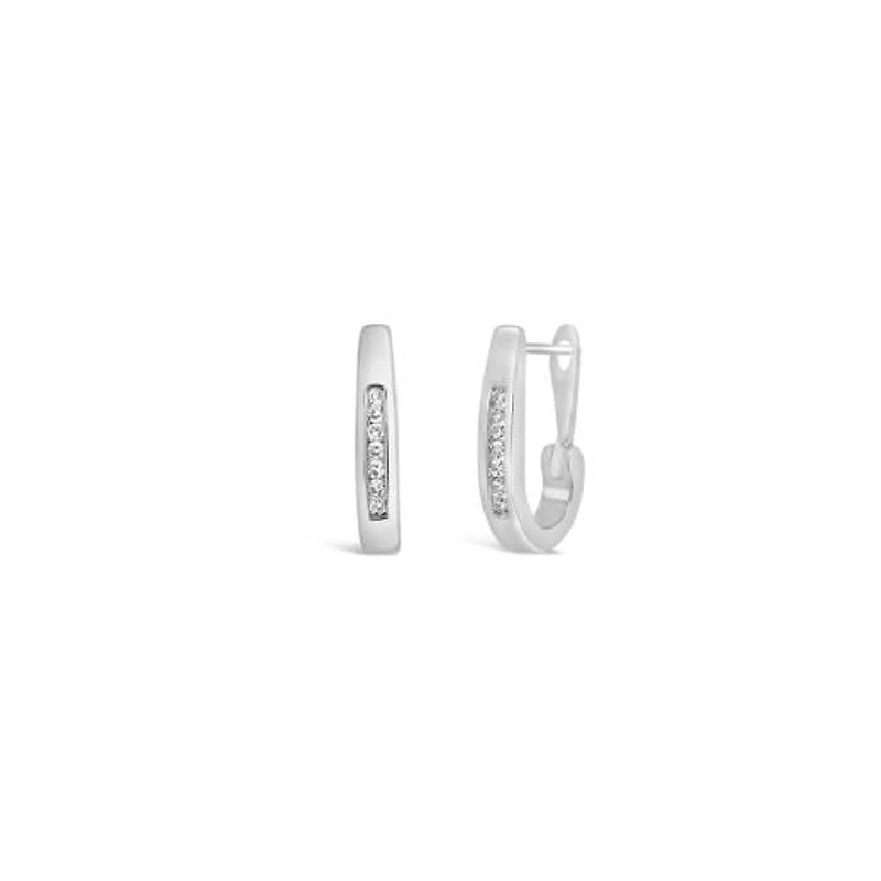 10K White Gold Diamond Infinity Earrings