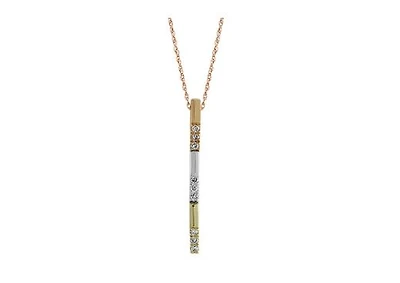 10K Tri-Colour Linear Pendant