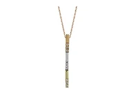 10K Tri-Colour Linear Pendant