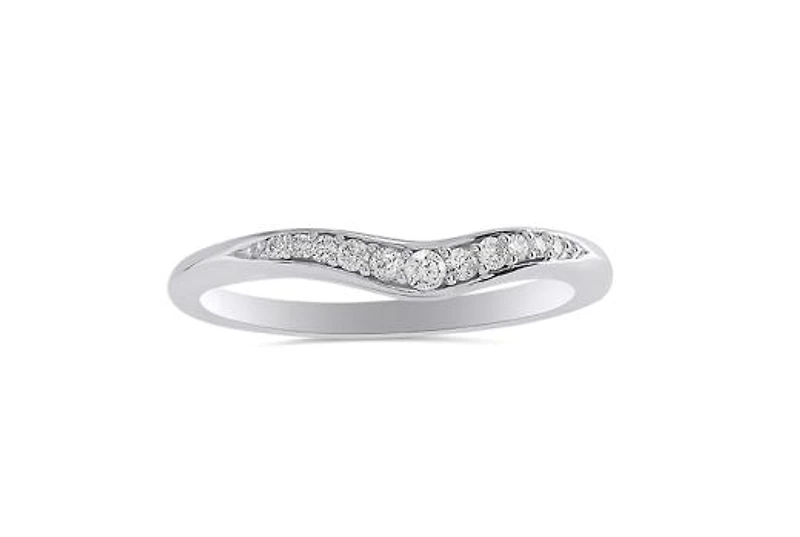14K White Gold Contour Band