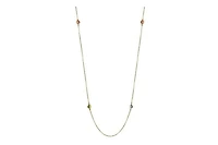 10K Tri-Colour Diamond Cut Stationary Bead Necklace