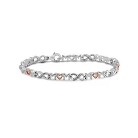 Sterling Silver & Rose Gold Diamond Infinity Mom Bracelet