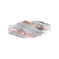 Sterling Silver and 10K Rose Gold 0.11CTW Fashion Ring