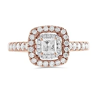 14K Rose and White Gold 0.81CTW Diamond Bridal Ring