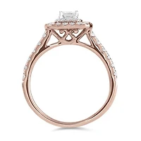 14K Rose and White Gold 0.81CTW Diamond Bridal Ring