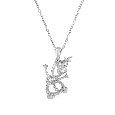 Enchanted Disney Olaf 0.10CTW Pendant