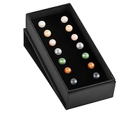 Sterling Silver 7-8mm Multicolour Freshwater Pearl Box Set