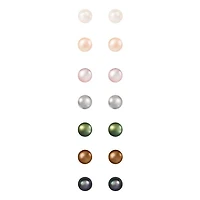 Sterling Silver 7-8mm Multicolour Freshwater Pearl Box Set