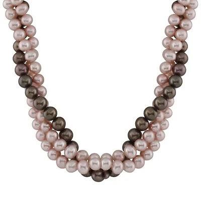 Triple Row Multi-Coloured Necklace
