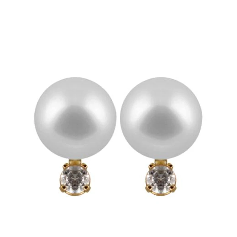 Diamond Accented Akoya Earrings