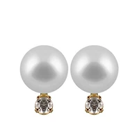 Diamond Accented Akoya Earrings
