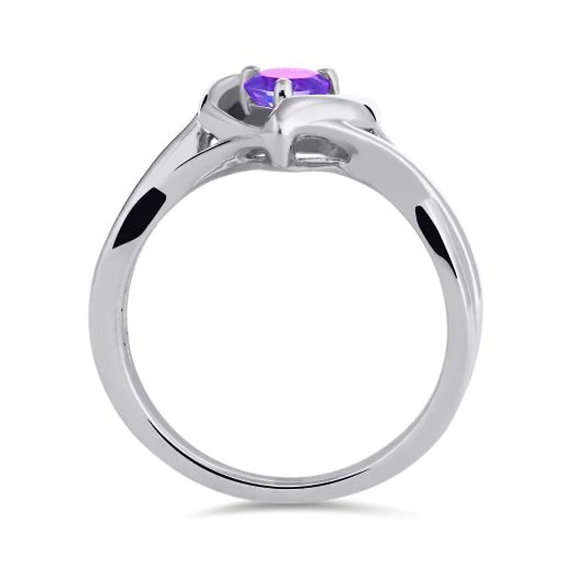 Sterling Silver Amethyst Heart Ring