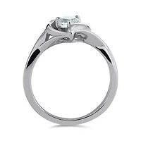 Sterling Silver Aquamarine Heart Ring