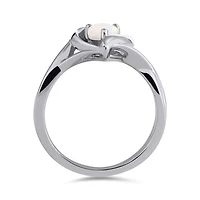 Sterling Silver Opal Heart Ring