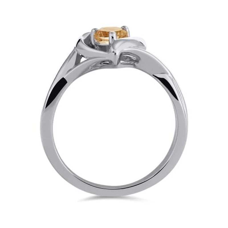 Sterling Silver Citrine Heart Ring