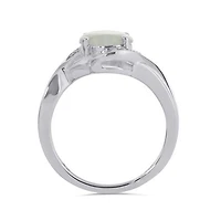 Sterling Silver Created Opal & Created White Sapphire Ring