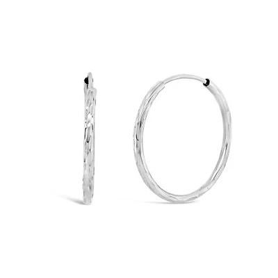 10K White Gold 1.25x18mm Diamond Cut Sleepers