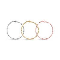 14K Gold Three Piece Textured Nose Ring Set (White, Yellow, Rose)