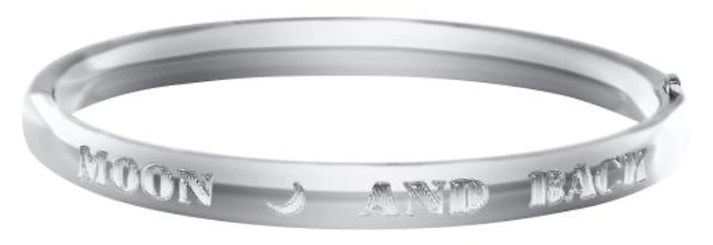 Children's Sterling Silver "I Luv U 2 The Moon & Back" Bangle